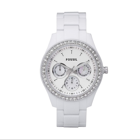 Fossil Accessories - Fossil Stella White Bejeweled Watch